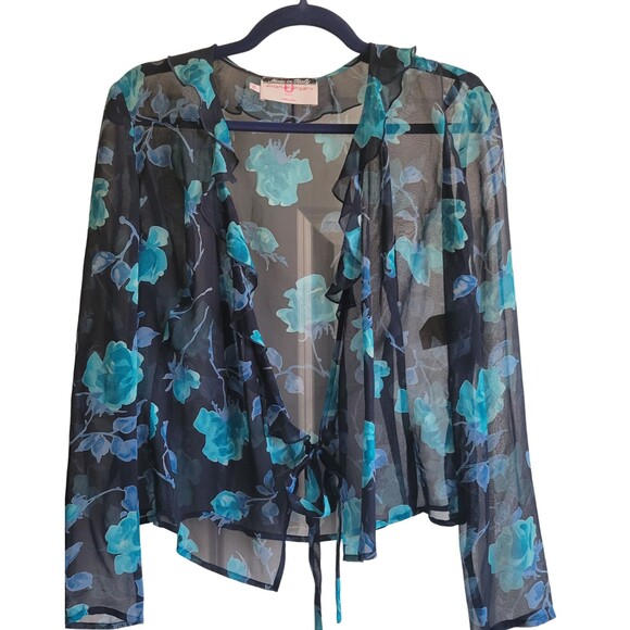 RARE Emanuel Ungaro Paris Gruppo GFT 100% Silk Chiffon Wrap Evening Jacket Sz 40 - Picture 1 of 14